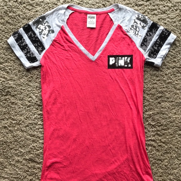 PINK Victoria's Secret Tops - Pink Bling Coral T-Shirt